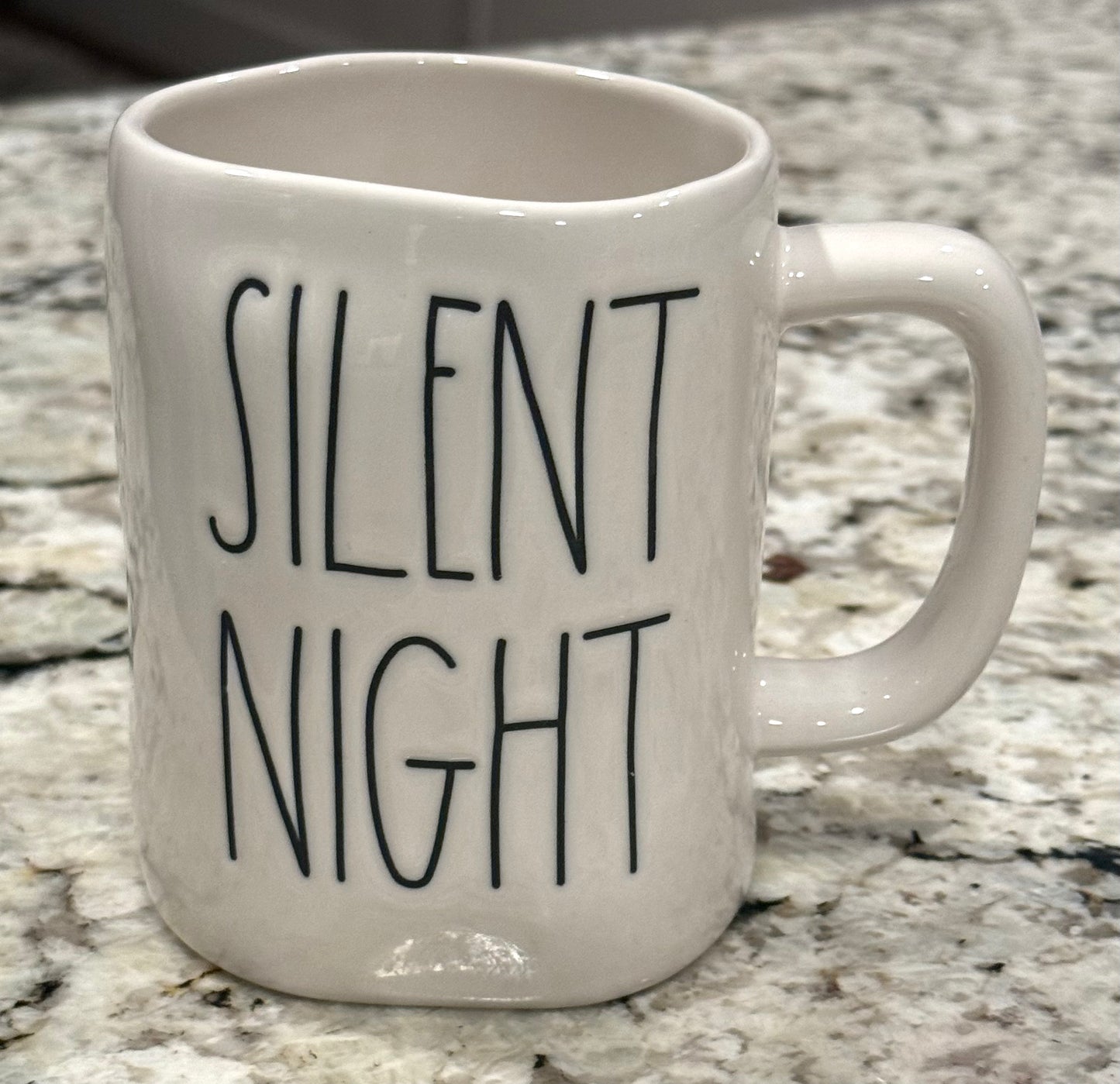 Rae Dunn white ceramic coffee mug SILENT NIGHT