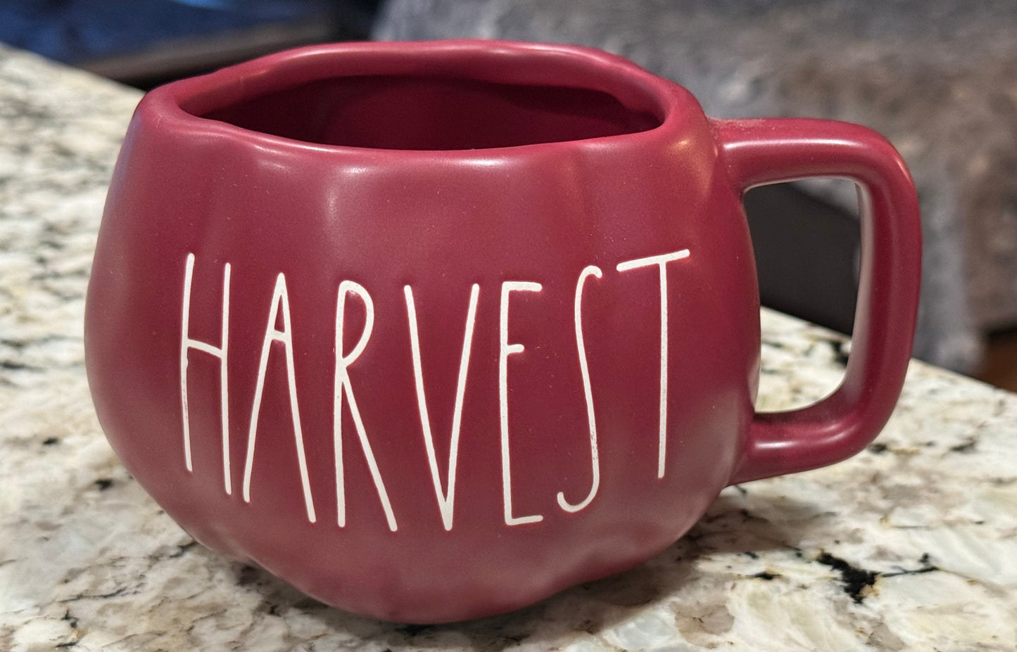 New Rae Dunn ceramic burgundy HARVEST mug/cup