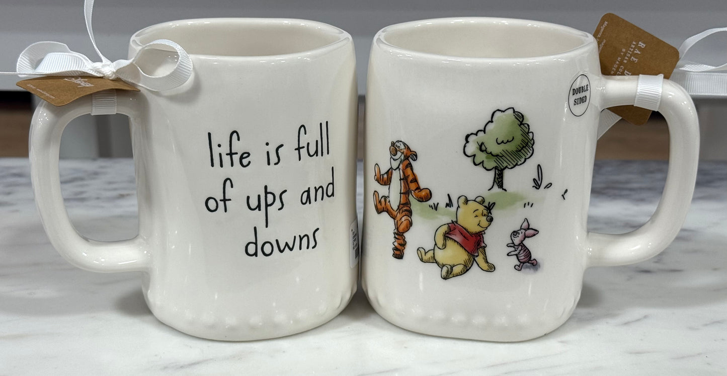 New Rae Dunn x Disney’s Winnie the Pooh ceramic coffee mug LIFE IS FULL OF UPS AND DOWNS