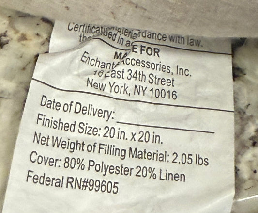 New Rae Dunn fall pillow decor 20x20 MORNING PUMPKIN.