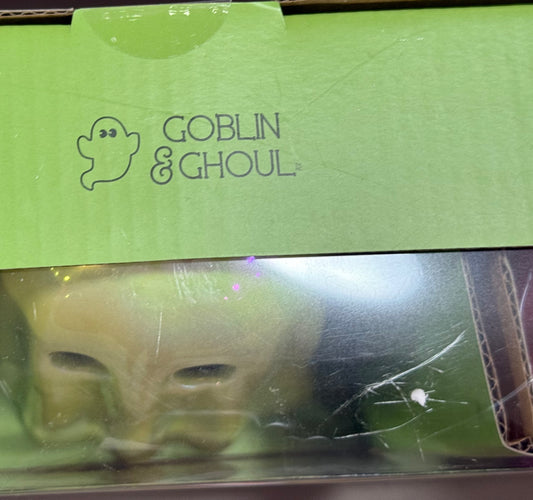 New in box Ghoblin & Ghoul 3-piece iridescent ceramic ghost led light up Halloween decor set