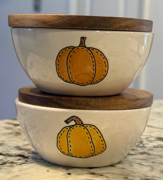 Rae Dunn ceramic mini covered ramekin dishes BLESSED & HARVEST
