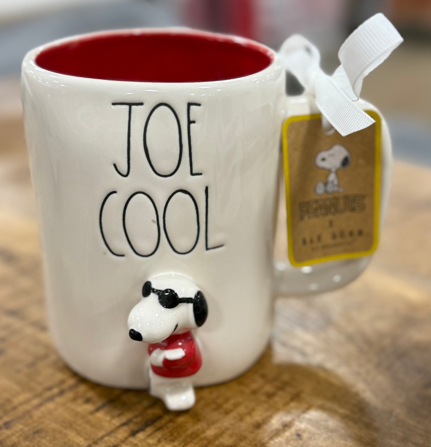 New Rae Dunn x Peanuts ceramic Snoopy coffee mug JOE COOL