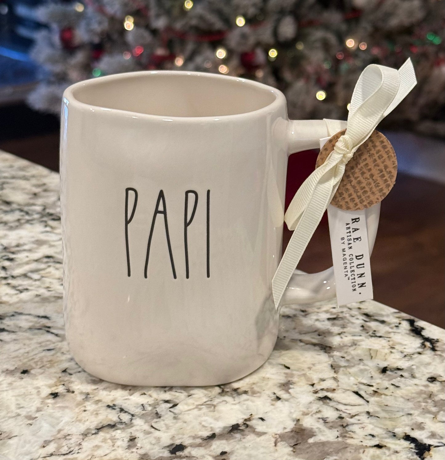 New Rae Dunn white ceramic coffee mug PAPI