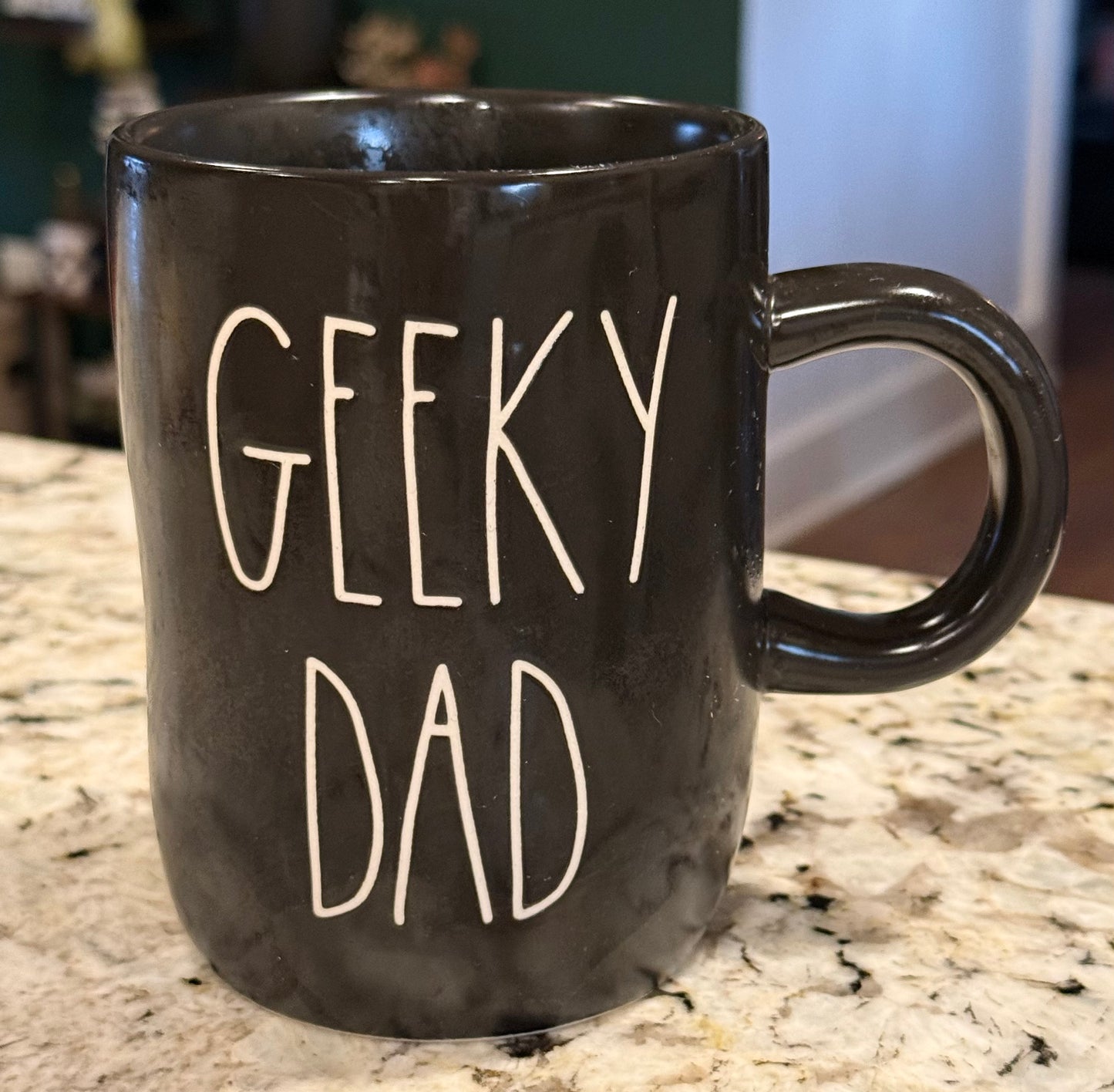 New Rae Dunn black ceramic coffee mug GEEKY DAD