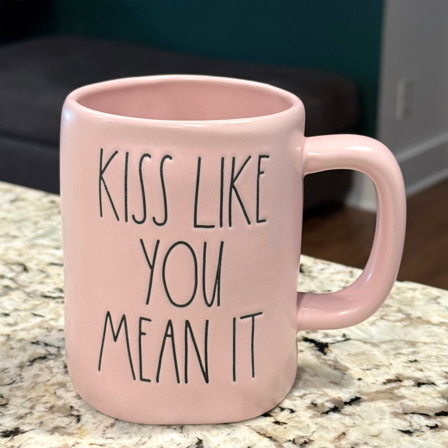New Rae Dunn ceramic coffee mug-KISS LIKE YOU MEAN IT