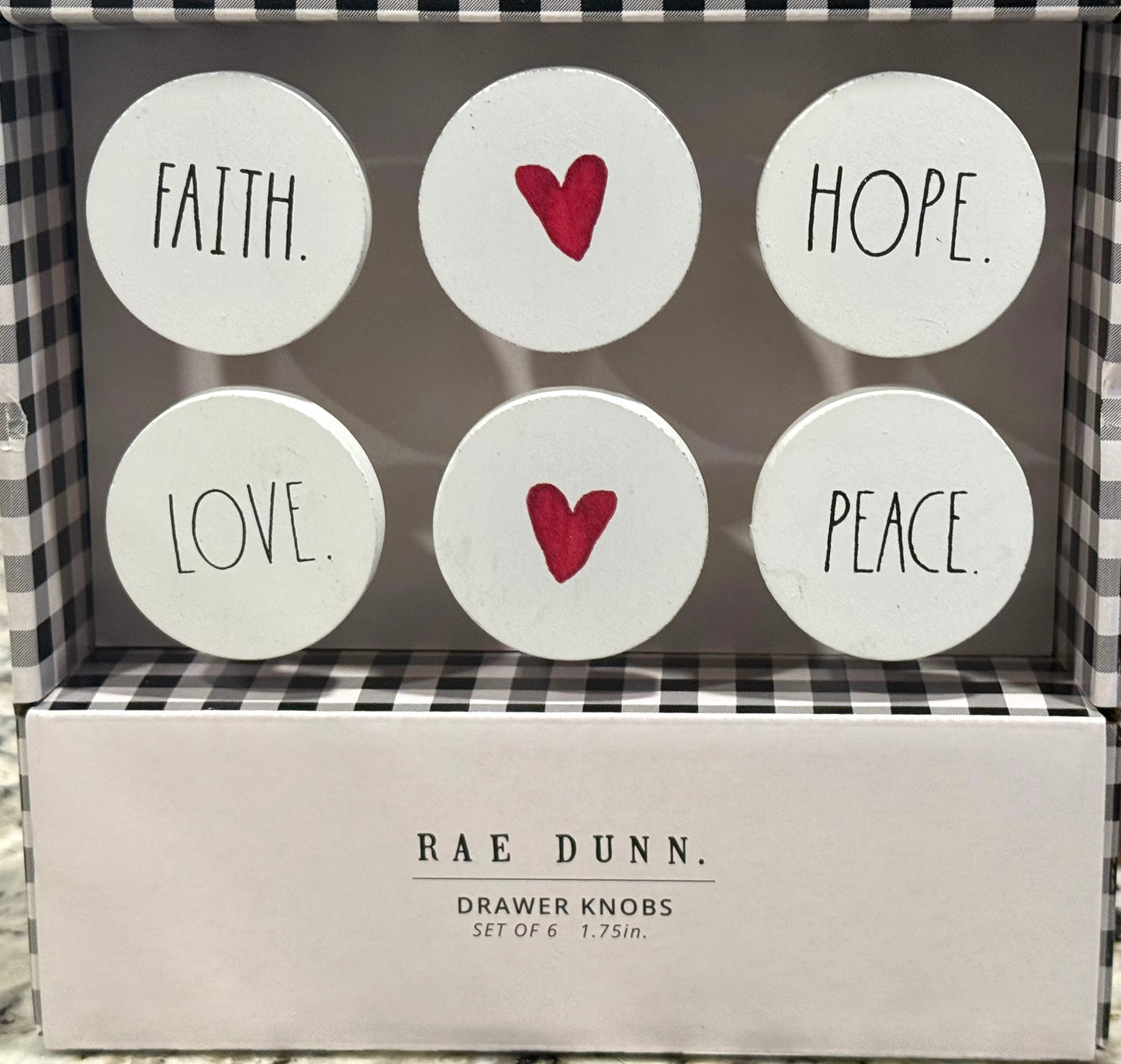 New Rae Dunn boxed drawer pull/knob set