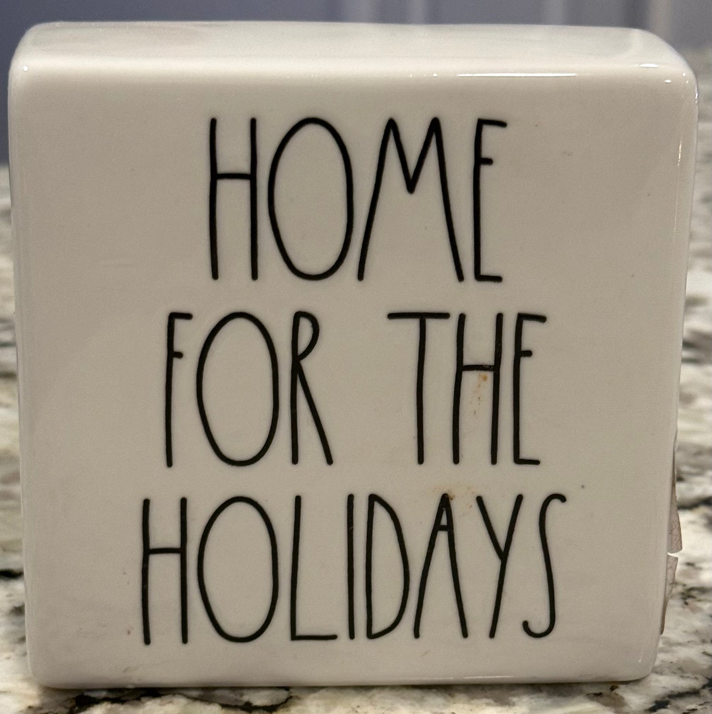 New Rae Dunn Christmas decor block 5x5 HOME FOR THE HOLIDAYS red truck