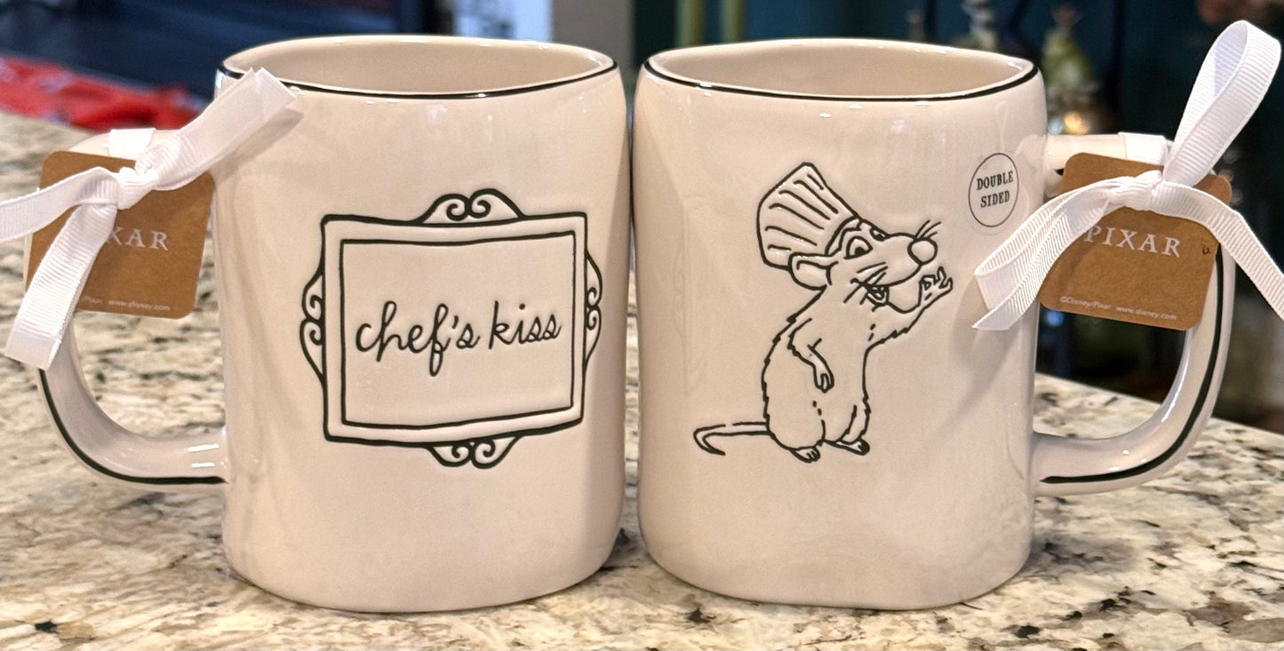 New Rae Dunn white ceramic Ratatouille picture frame coffee mug CHEF’S KISS