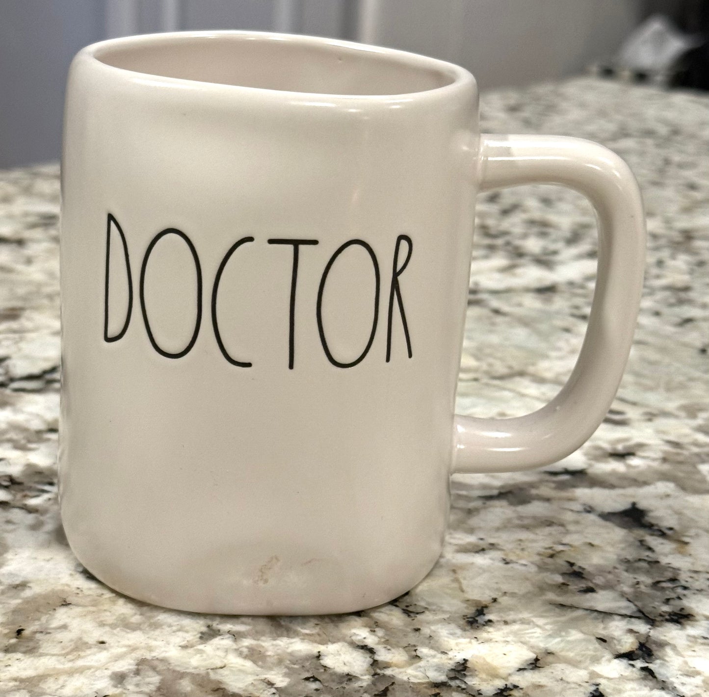 Rae Dunn white ceramic coffee mug DOCTOR