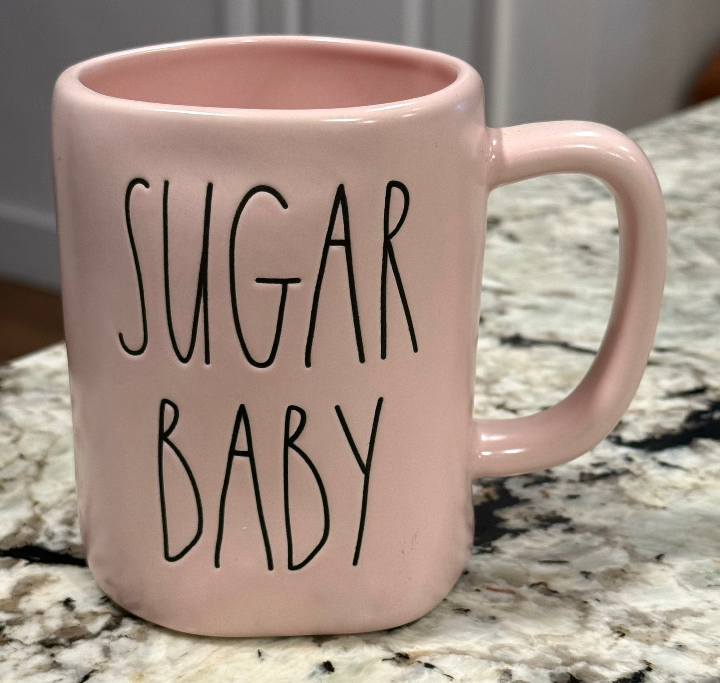 New Rae Dunn pink ceramic coffee mug SUGAR BABY