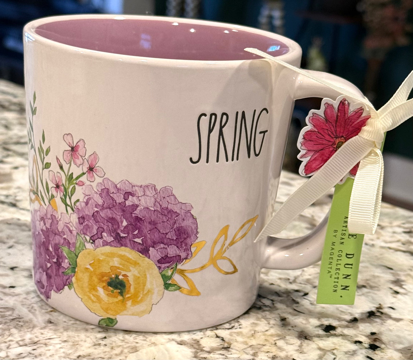 New Rae Dunn floral ceramic SPRING coffee mug
