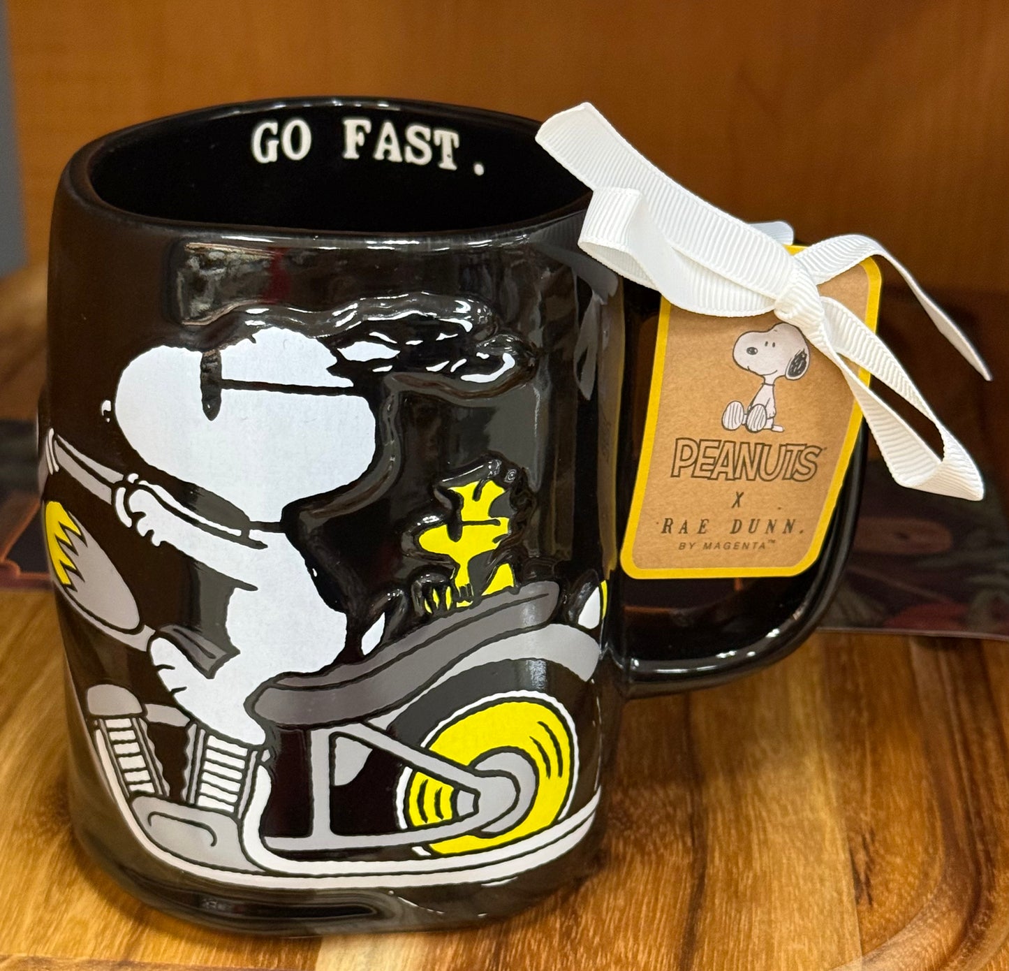 New Rae Dunn x Peanuts Snoopy black ceramic coffee mug GO FAST.