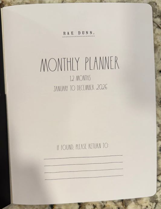 New Rae Dunn softback 2026 poppy floral planner 8x10