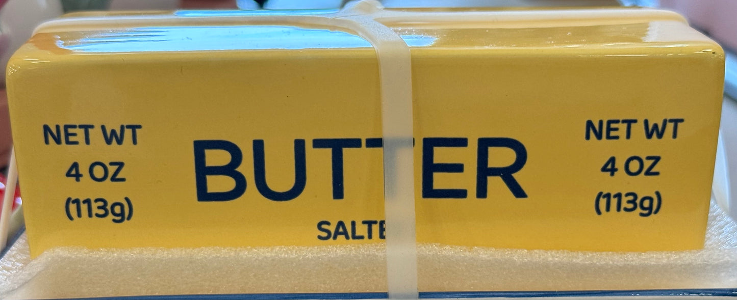 New ceramic yellow BUTTER dish/holder