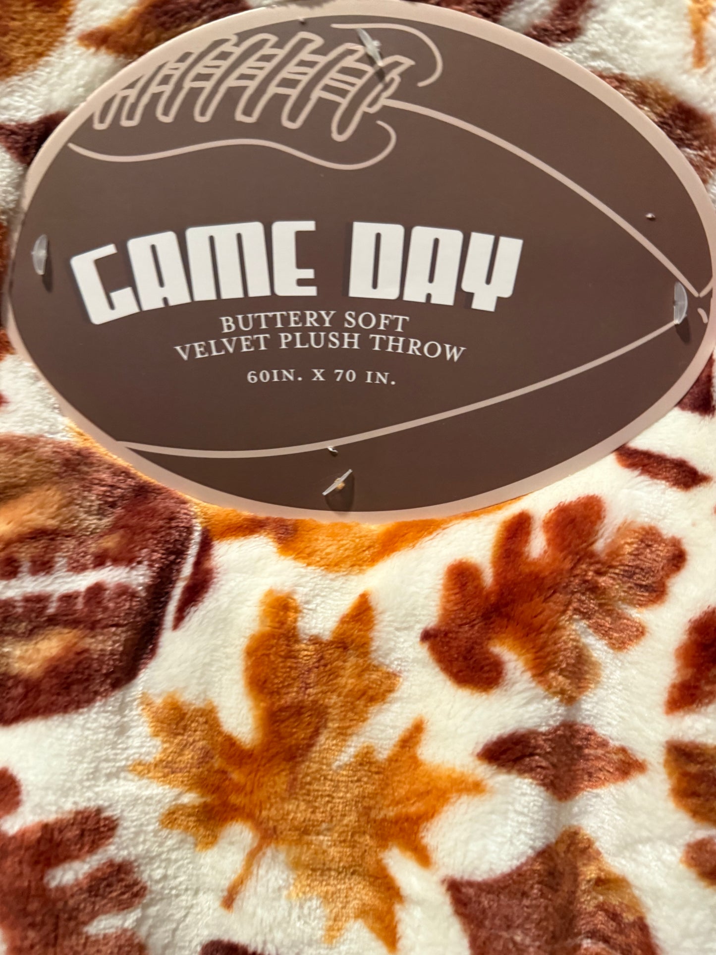 New fall football and leaf print super soft throw blanket bedding 60x70