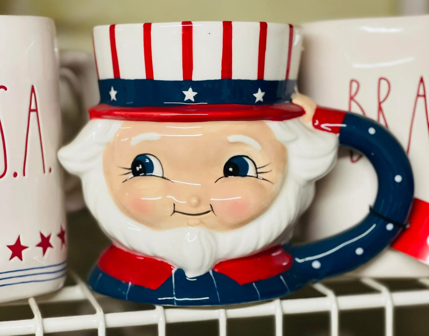 New Joanna Parker Uncle Sam Ceramic coffee mug