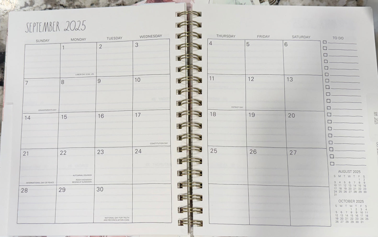 New Rae Dunn 2026 white hardback Planner spiral hardback