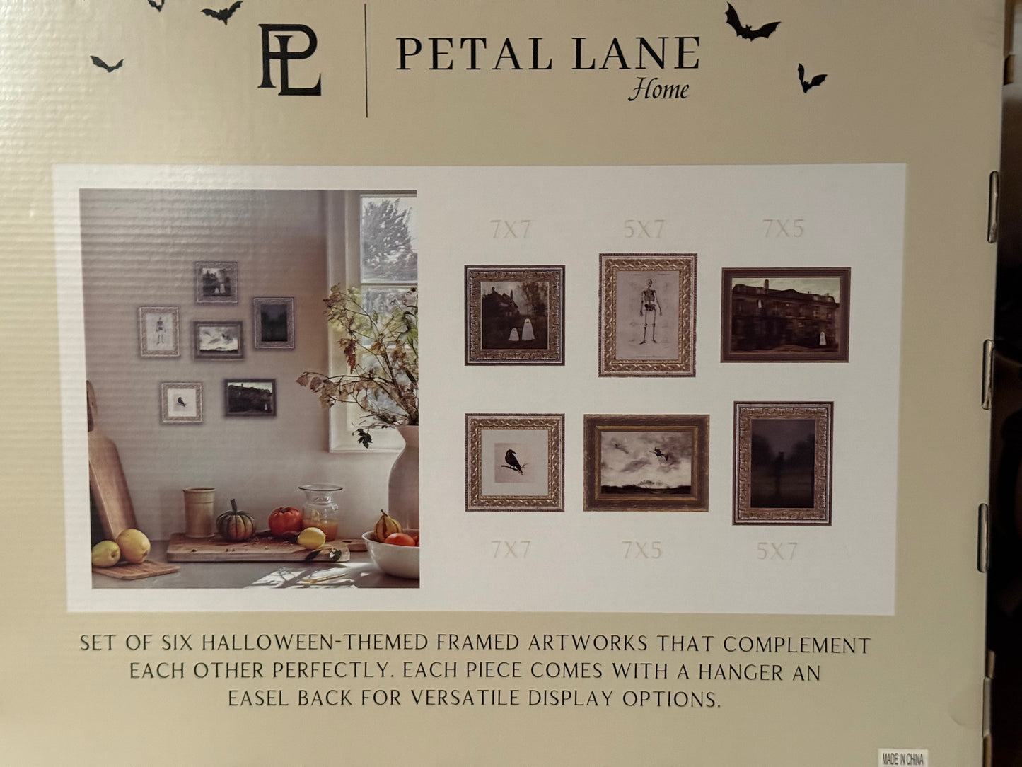 New Petal Lane 6-piece mini Halloween frame set wall ghist decor
