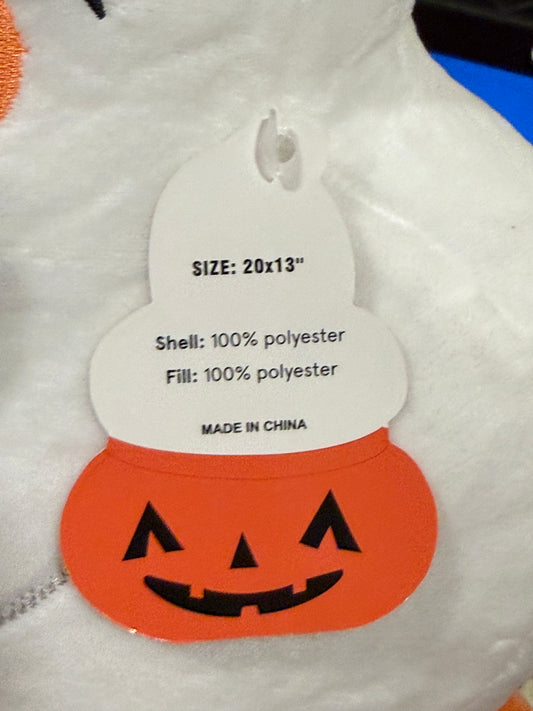 New vintage Halloween ghost on pumpkin throw pillow decor 20x13