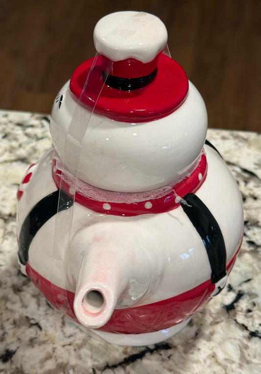 New release Christmas Johanna Parker snowman Christmas teapot suspender pants, polka dot handle
