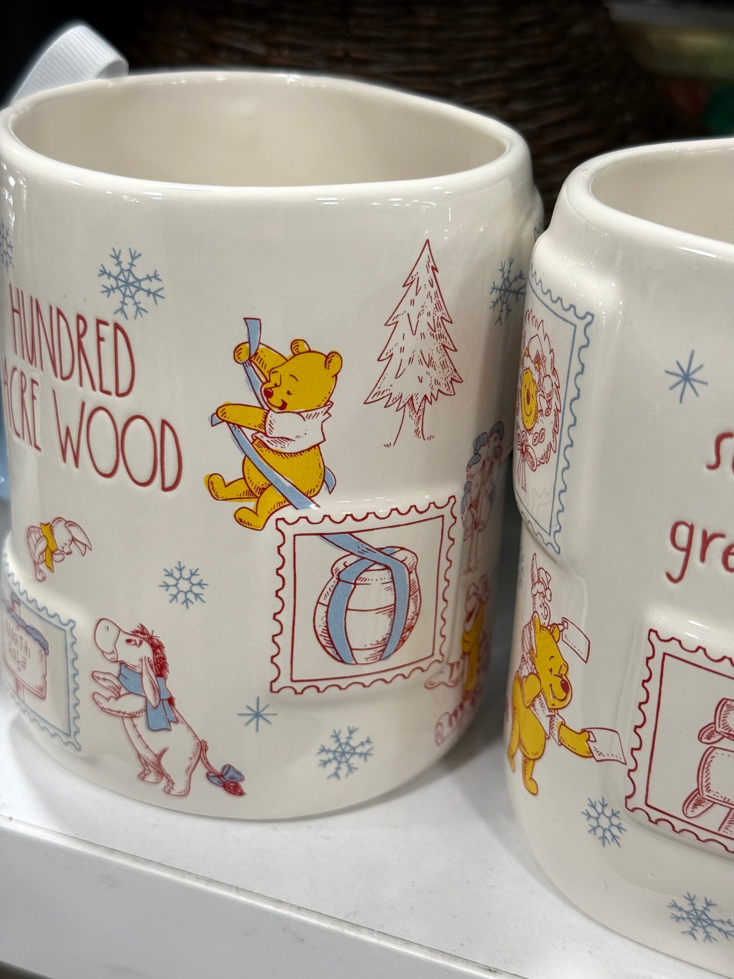 New Rae Dunn x Winnie the Pooh white ceramic coffee mug HUNDRED ACRE WOOD