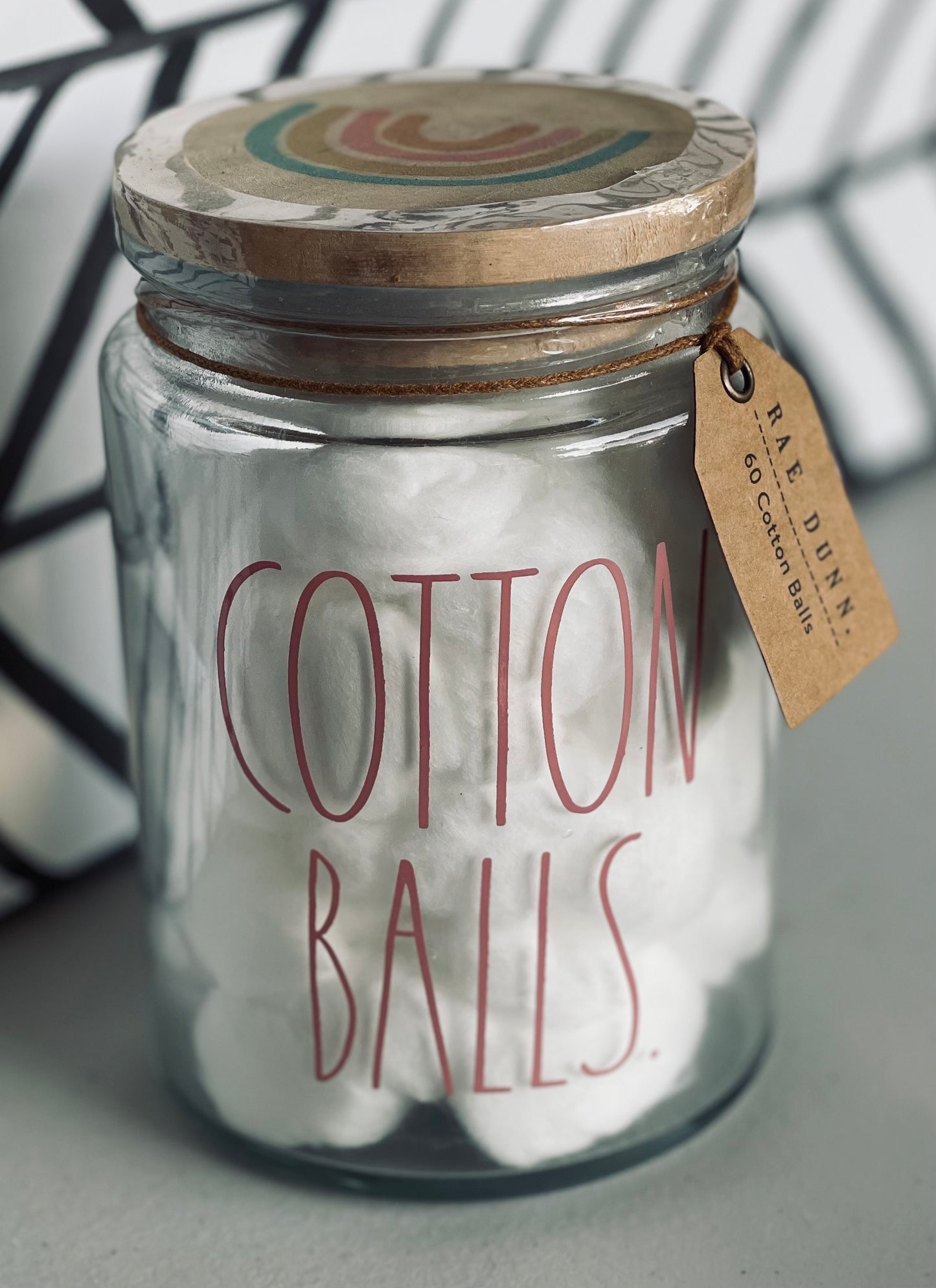 New Rae Dunn glass large Apothecary Jar Bathroom Decor