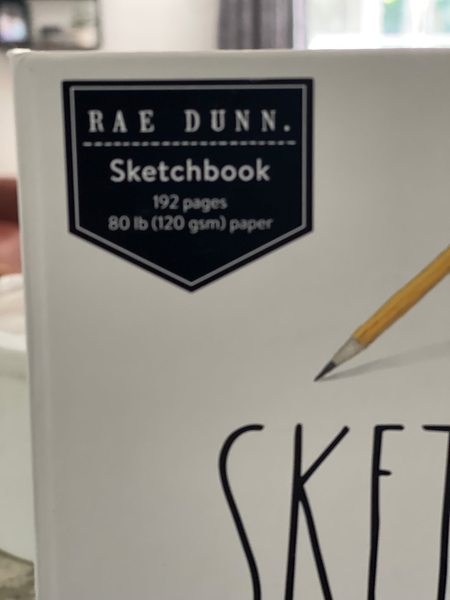 New Rae Dunn white 5x7 size SKETCH purse/travel size drawing book