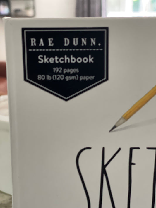 New Rae Dunn white 5x7 size SKETCH purse/travel size drawing book