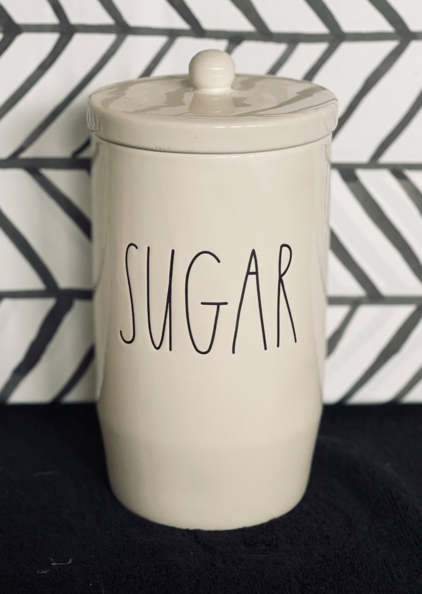 New Rae Dunn white ceramic button top canister