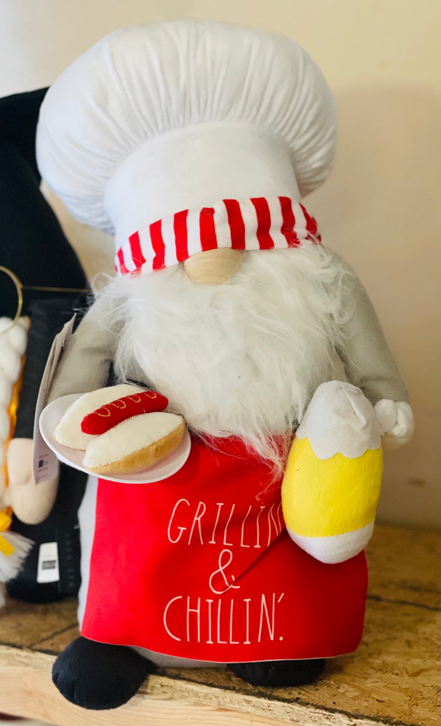New Rae Dunn plush gnome GRILLIN & CHILLIN