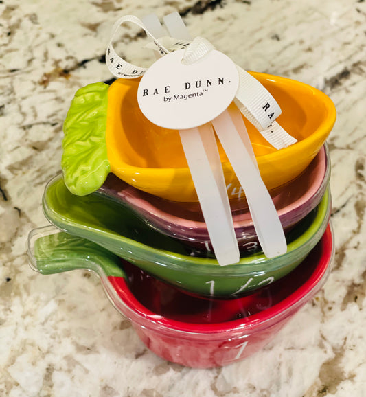 New Rae Dunn ceramic Vegetable style measuring cup set