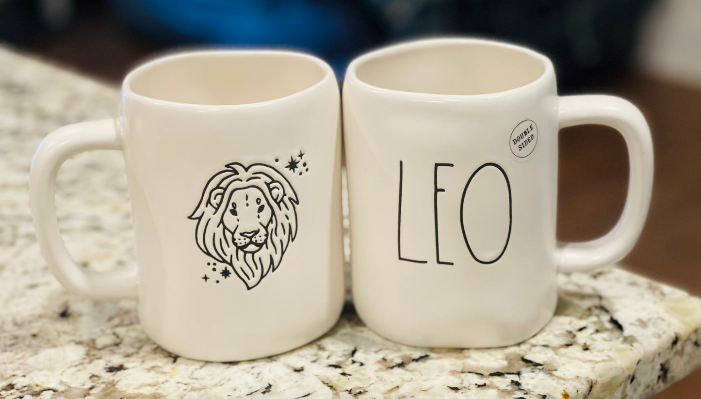 New Rae Dunn white ceramic coffee mug LEO ♌️