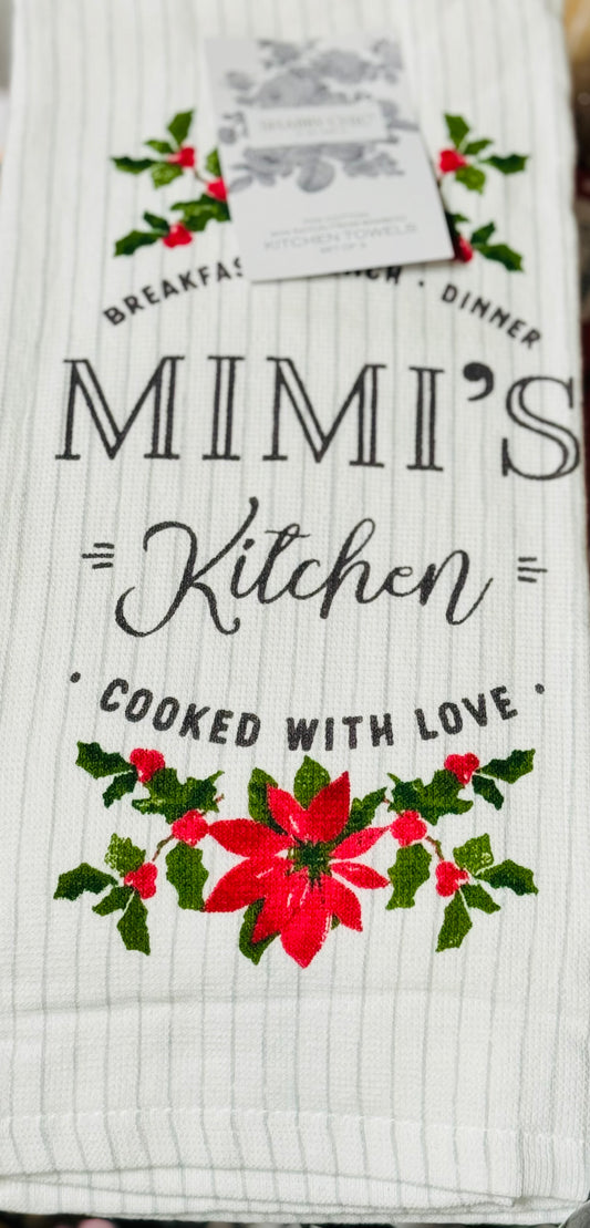 New 3-piece Christmas towel set MIMI’S KITCHEN COOKED WITH LOVE