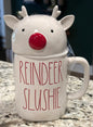 New Rae Dunn white ceramic Christmas coffee mug REINDEER SLUSHIE