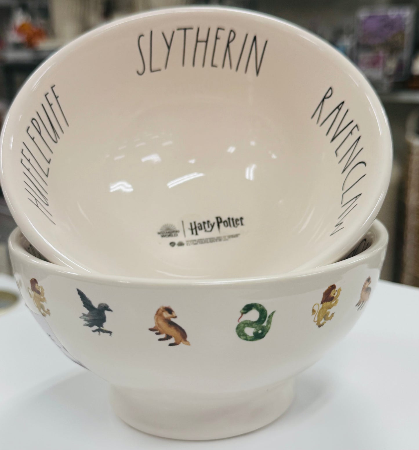 New Rae Dunn x Harry Potter ceramic 2-piece House printed cereal bowl set