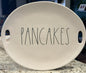 New Rae Dunn white ceramic PANCAKES platter 15.5”