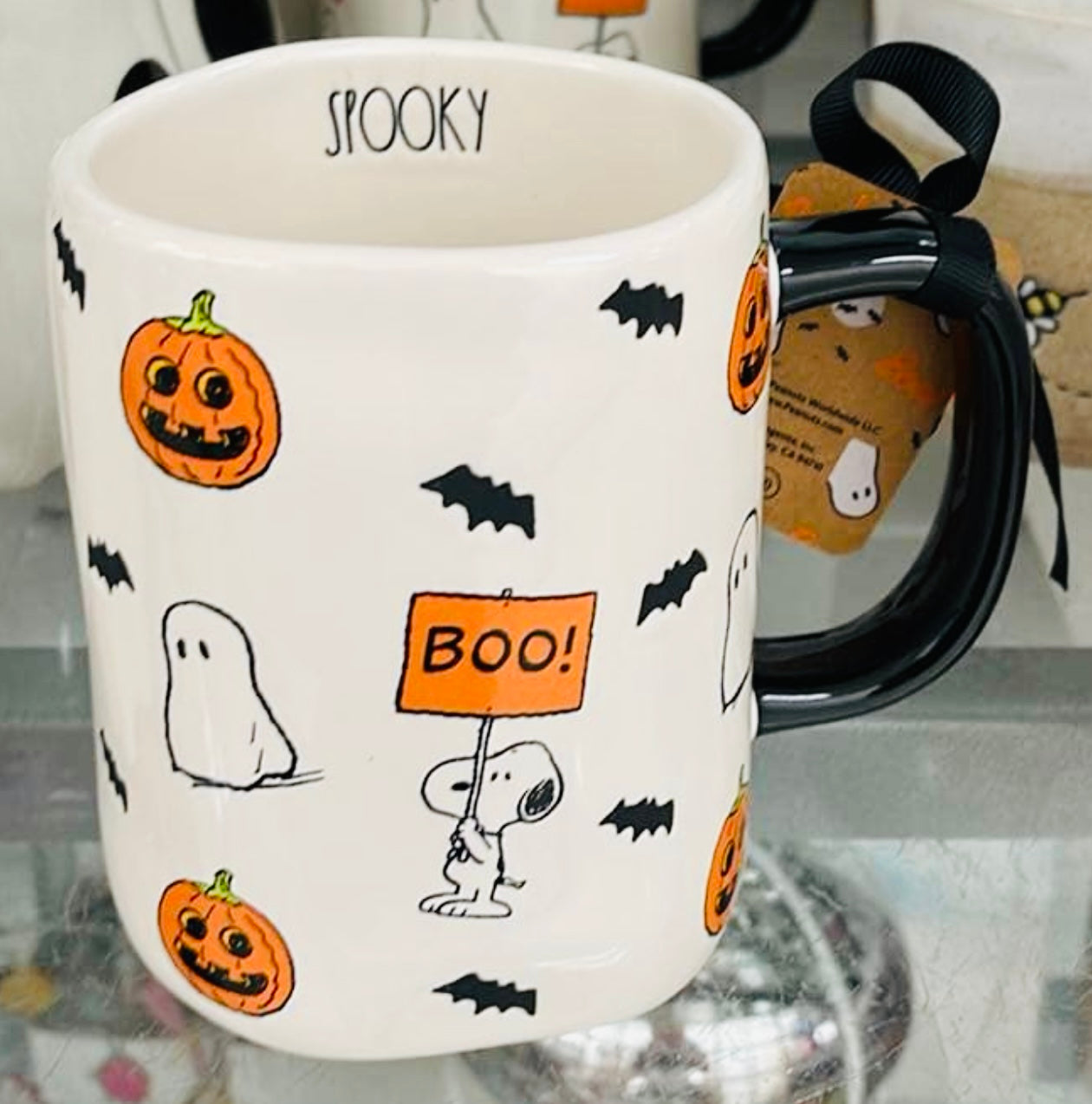 New Rae Dunn x Peanuts Snoopy ceramic Halloween coffee mug SPOOKY