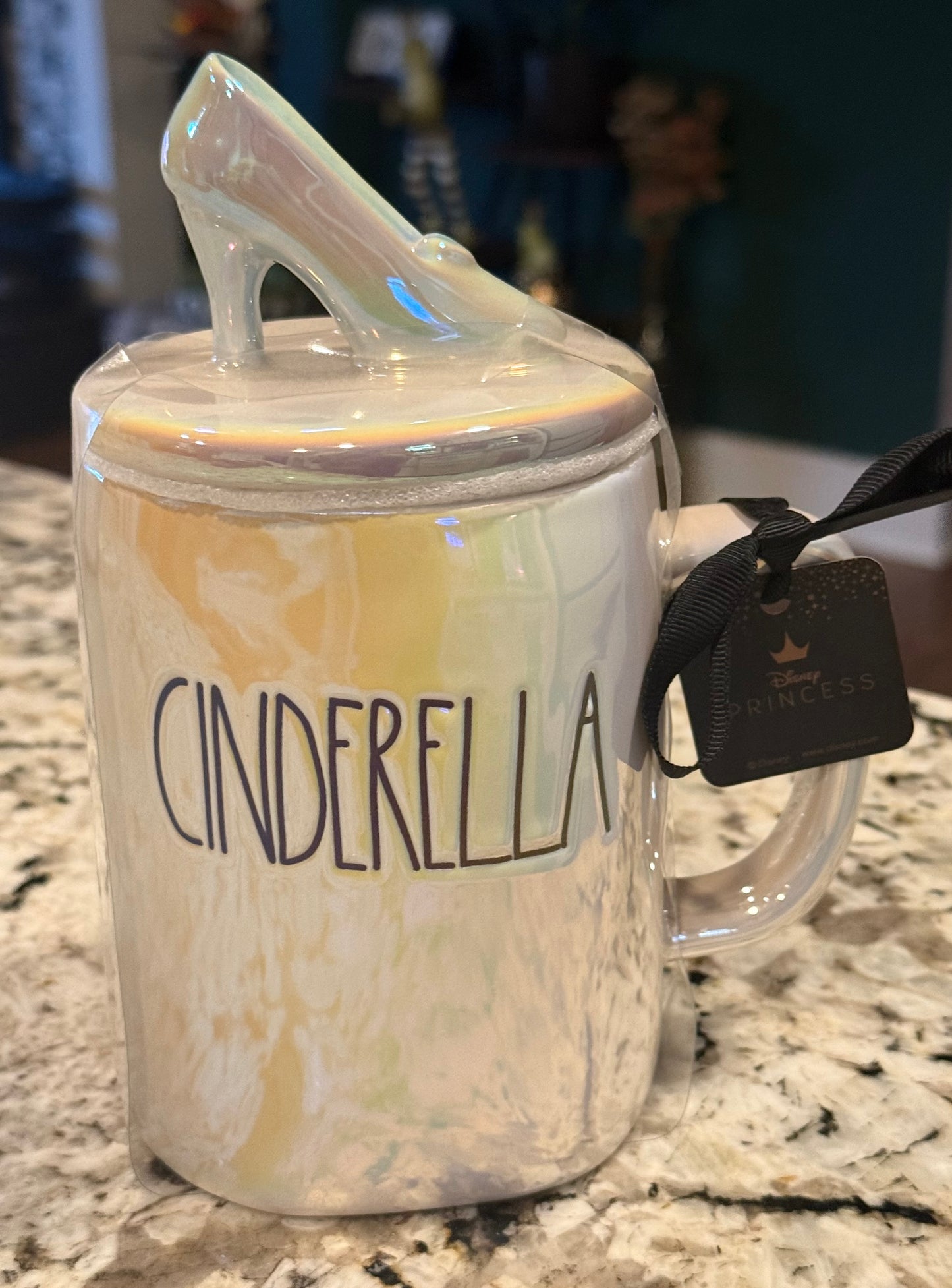 New Rae Dunn x Disney’s CINDERELLA iridescent ceramic slipper topped coffee mug