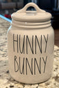 New Rae Dunn white ceramic 6” canister HUNNY BUNNY