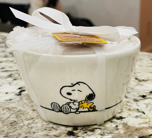 New Rae Dunn x Peanuts Snoopy white ceramic measuring cup set