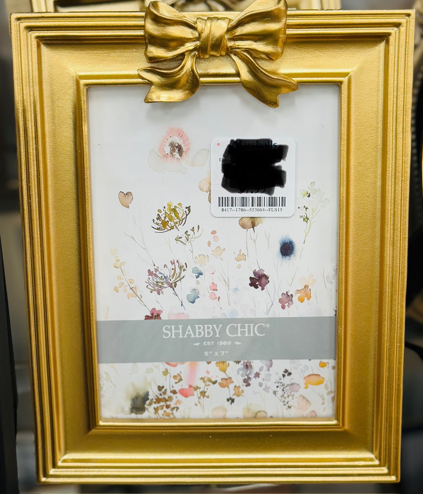 New Shabby Chic gold Coquette photo frame 5x7 photo insert