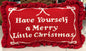 New red ruffled holiday hook throw pillow home decor 9x15 HAVE YOURSELF A MERRY LITTLE CHRISTMAS