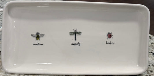 Rae Dunn white ceramic insect 🐞 serving platter tray