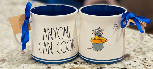 New Rae Dunn x Ratatouille white ceramic mug ANYONE CAN COOK