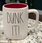 New Rae Dunn white ceramic Christmas decor coffee mug DUNK IT! Gingerbread on back
