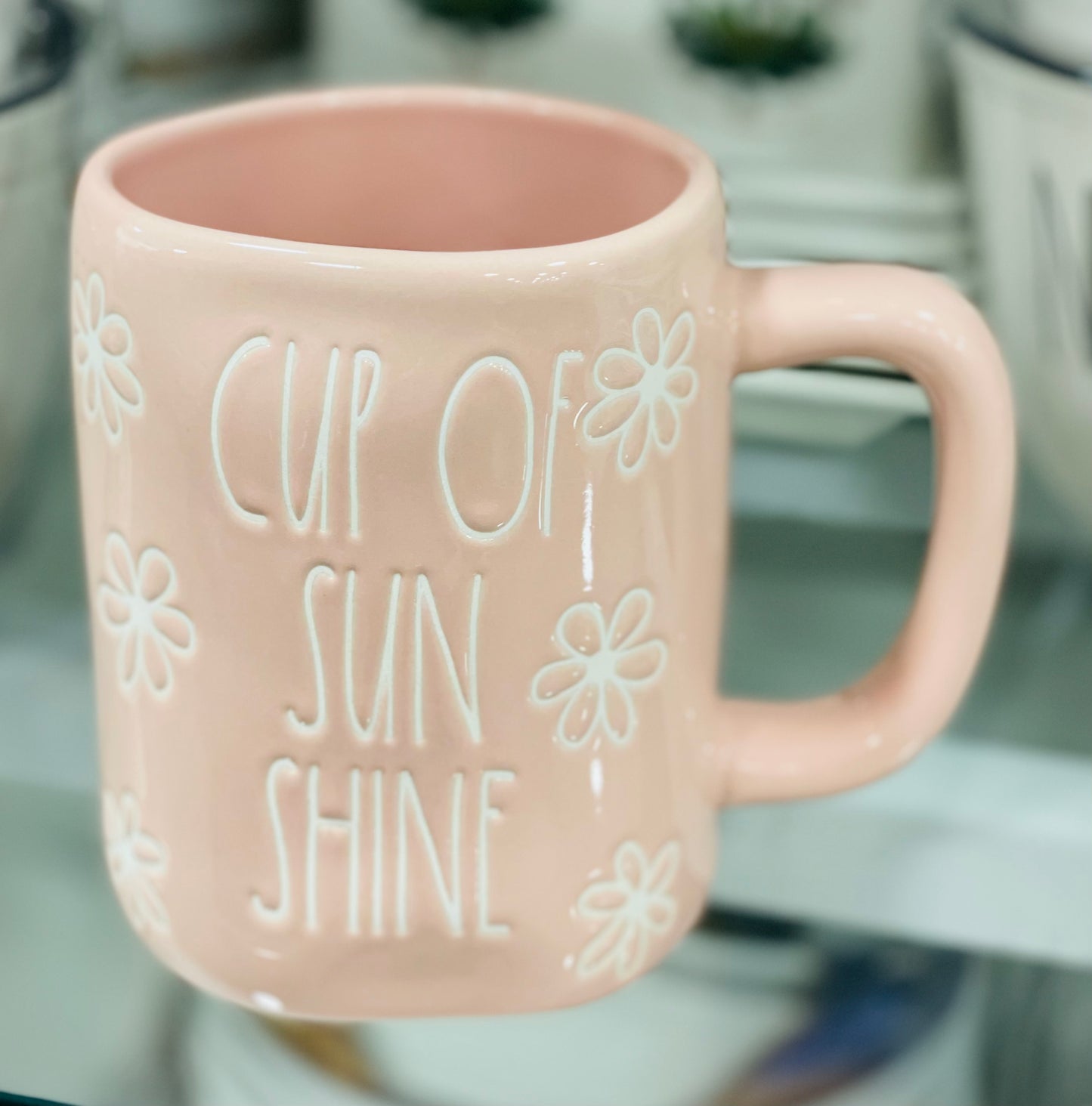 New Rae Dunn pink ceramic coffee mug CUP OF SUNSHINE