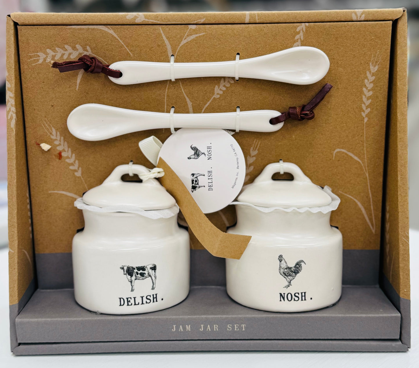 New Release! Rae Dunn Farmline ceramic DELISH NOSH 2 piece set