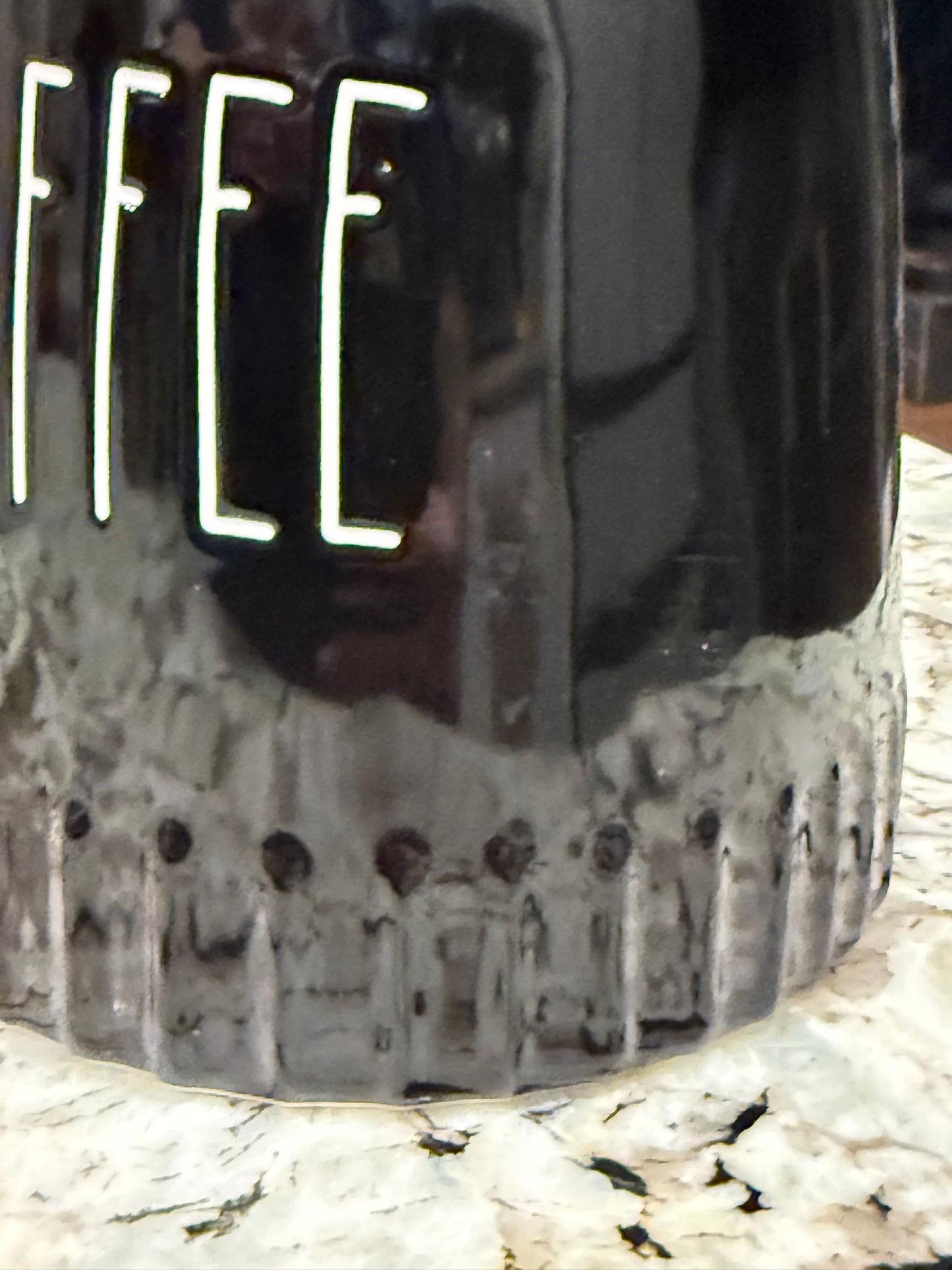 New release Rae Dunn 6” ceramic black iridescent COFFEE canister