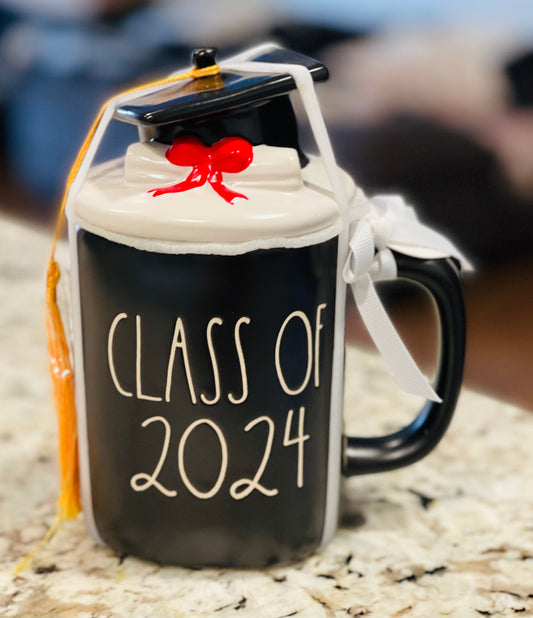 New Rae Dunn black ceramic graduation cap 🎓 hat CLASS OF 2024